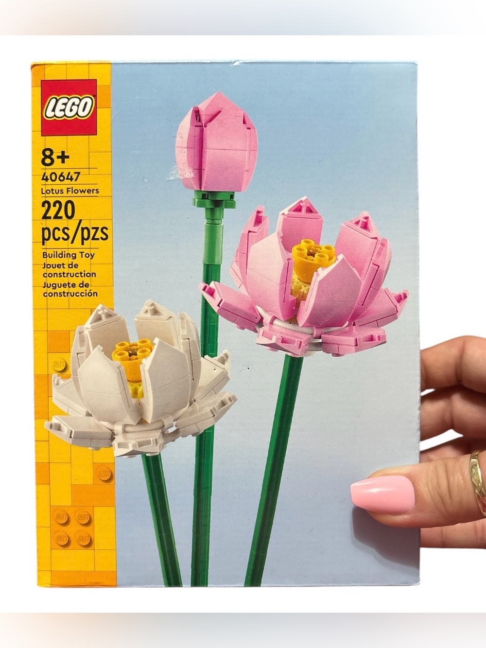 LEGO Pink, White & Green Lotus Flower Stems